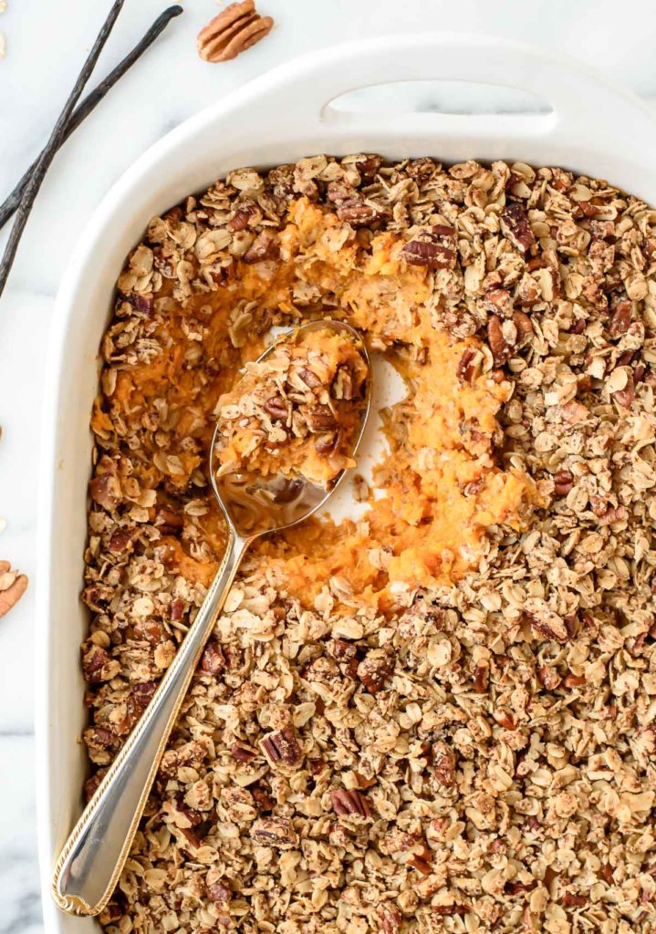 Five Ways To "Healthify" Your Favorite Fall Dishes 9 healthy-sweet-potato-casserole-with-pecan-topping-vegan-gluten-free