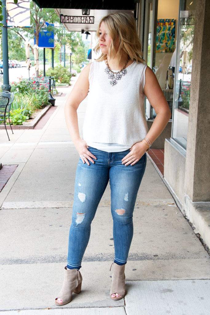 STYLE ADVICE OF THE WEEK: Sweater Tank Tops and Statement Necklaces