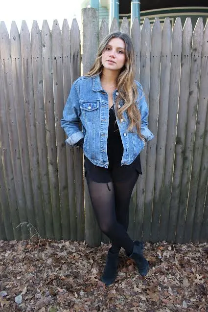 STYLE GURU STYLE Denim Booties and Tights Oh My