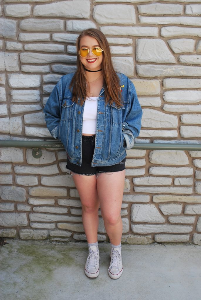 jean jacket with shorts