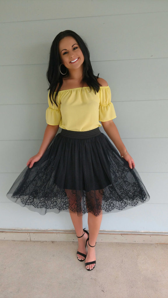 How To Style Off-The-Shoulder Tops With Tulle Skirts