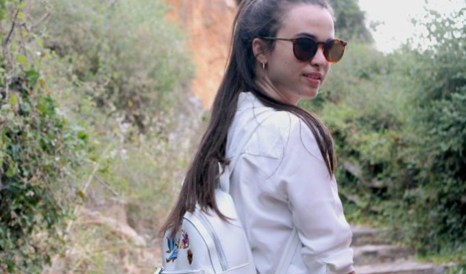 Climbing up the stairs in Fodele