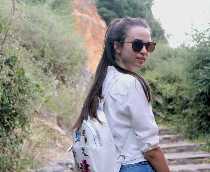 Climbing up the stairs in Fodele