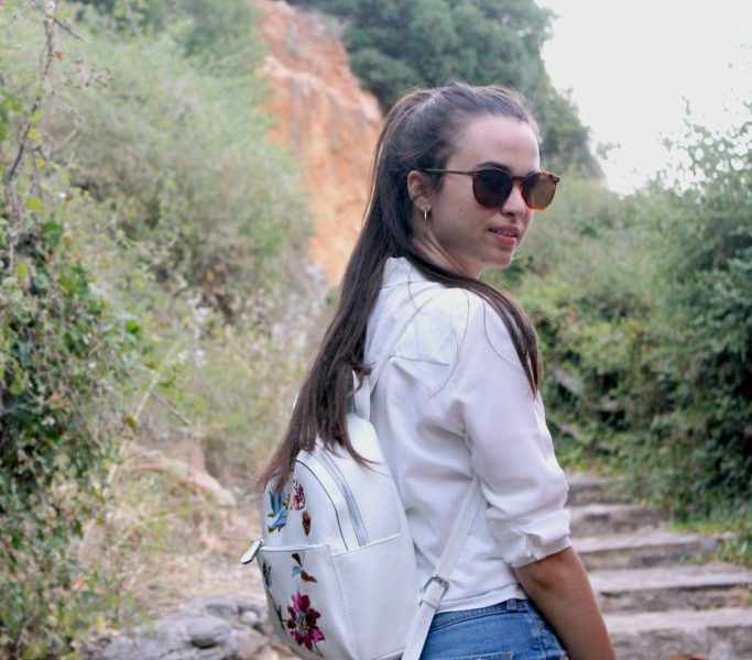 Climbing up the stairs in Fodele