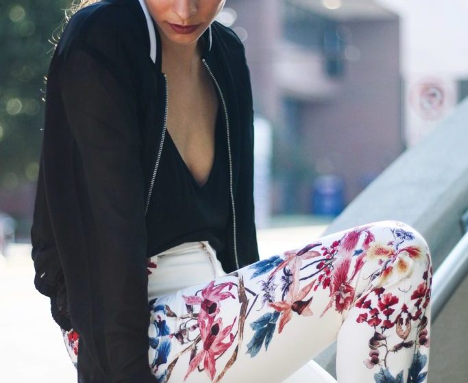 Zara Floral Wide Leg Pants