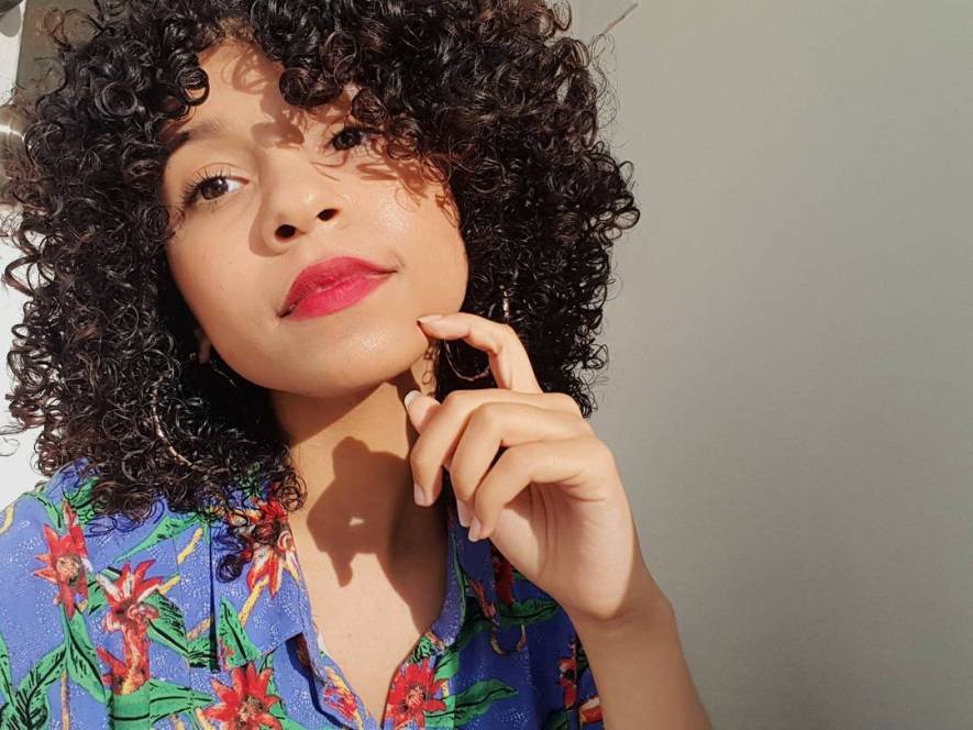 bright pink lipstick
