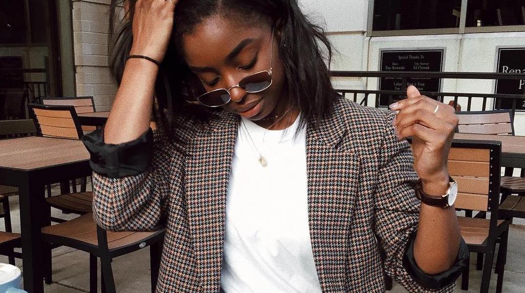 classic checked blazer