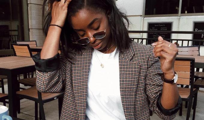 classic checked blazer