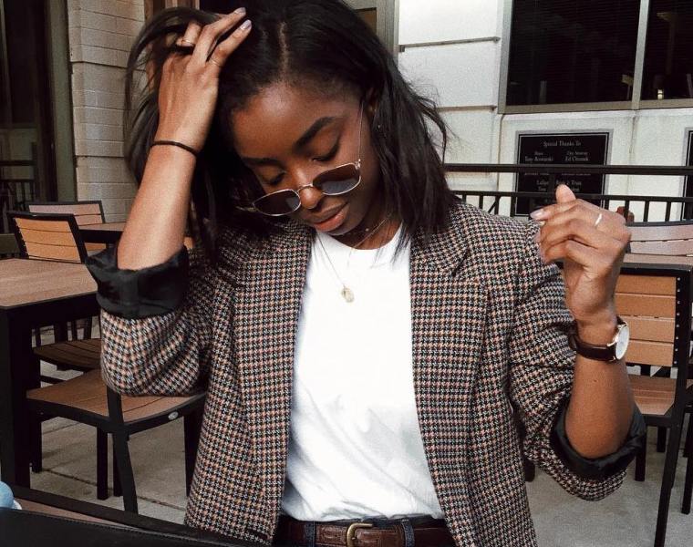 classic checked blazer