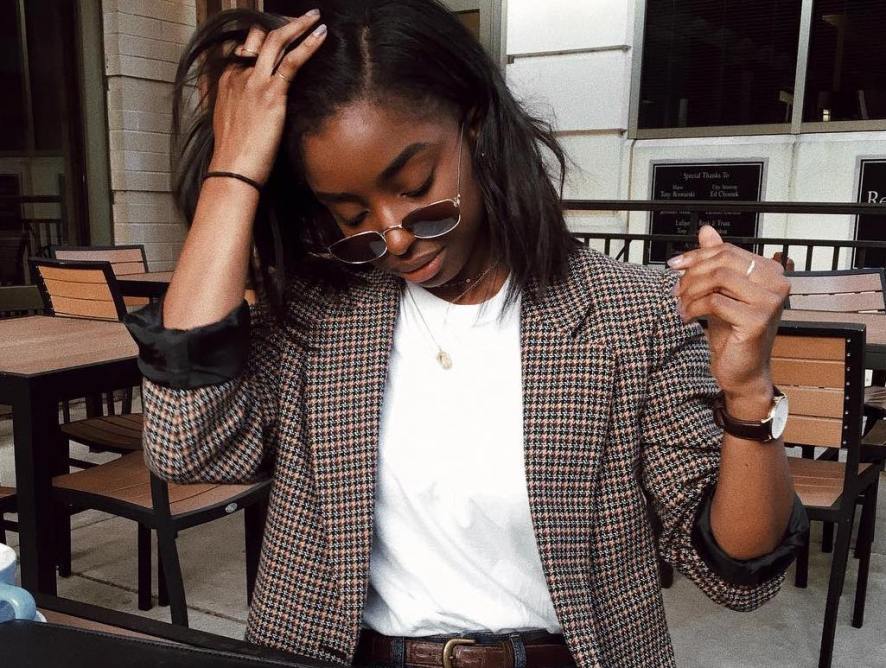 classic checked blazer