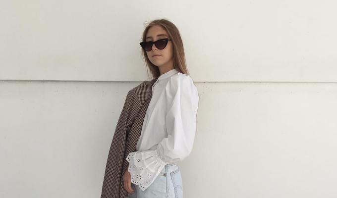 denim shorts, blazer