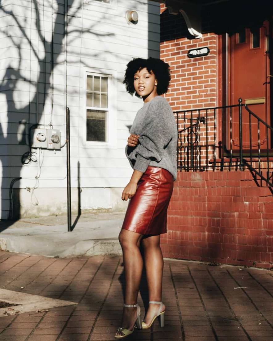 This Red Leather Skirt is Perfect for a Girls' Night Out