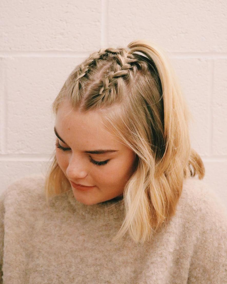 Braided Bangs Hairstyle for the Gym