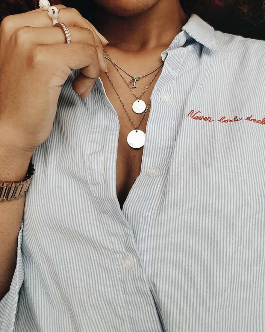 Necklace Layering With Similar Styles