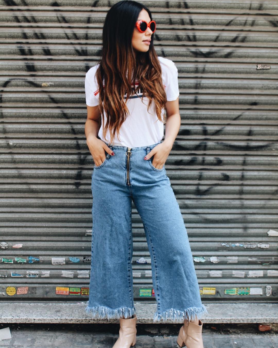 Frayed Denim Culottes and a T-shirt
