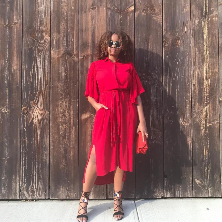Red Midi Dress Kentucky Derby Outfit