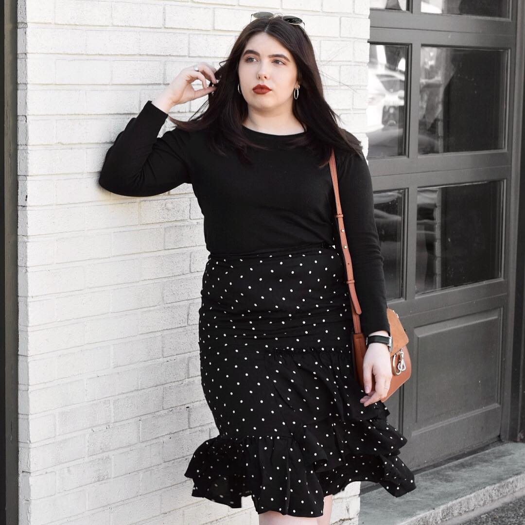 Black Top and Polka Dot Skirt Kentucky Derby Outfit