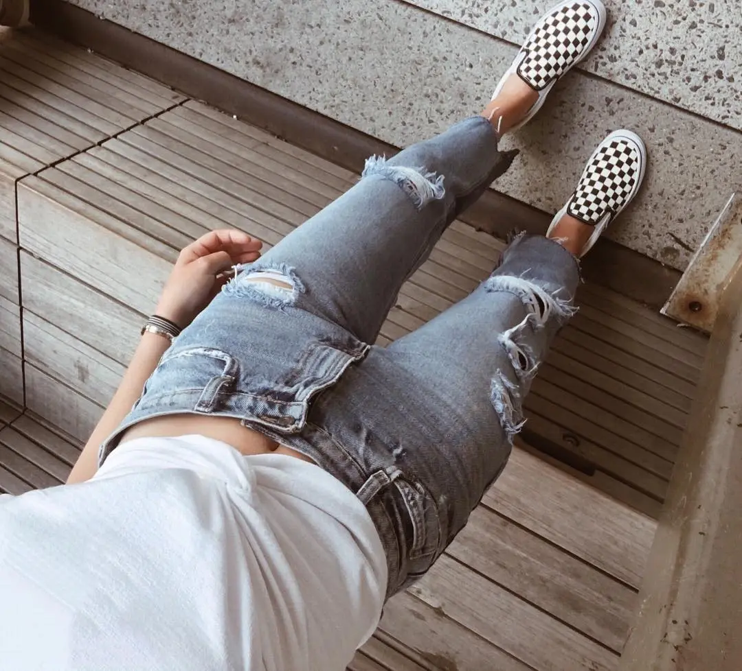 cute outfits to wear with checkered vans