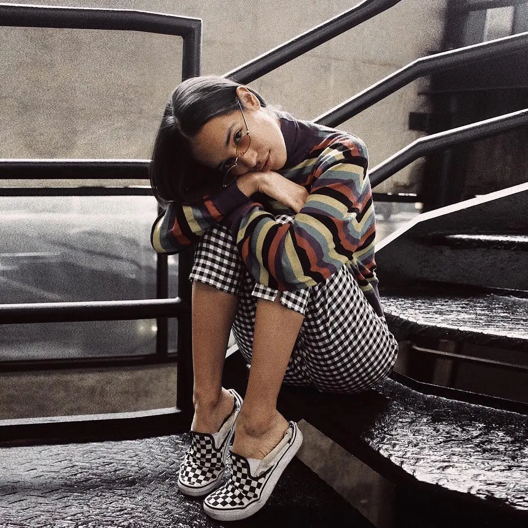 Checkered Vans Mixed Print Outfit
