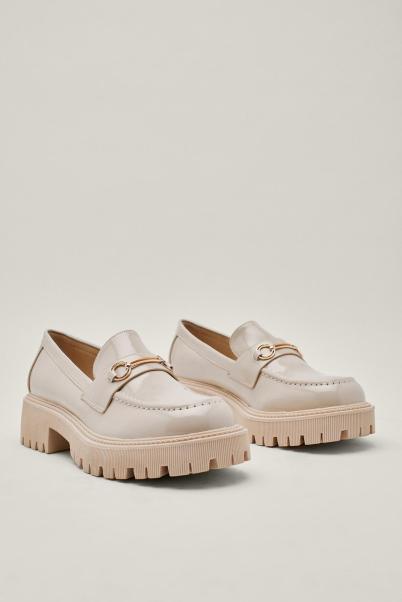 TINSTREE White Chunky Loafers,Business Casual Loafers