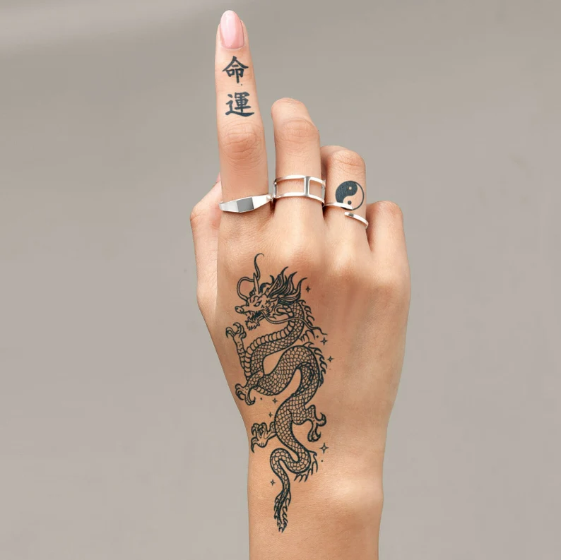 Tiny Dragon Tattoo on Hand | TikTok