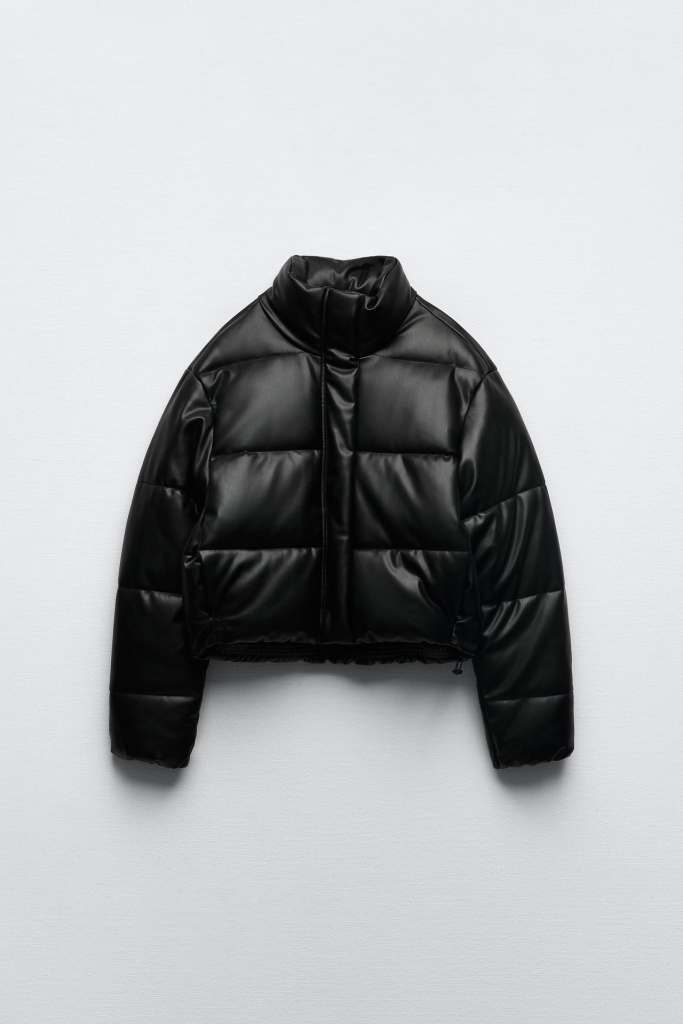 black puffer jacket

